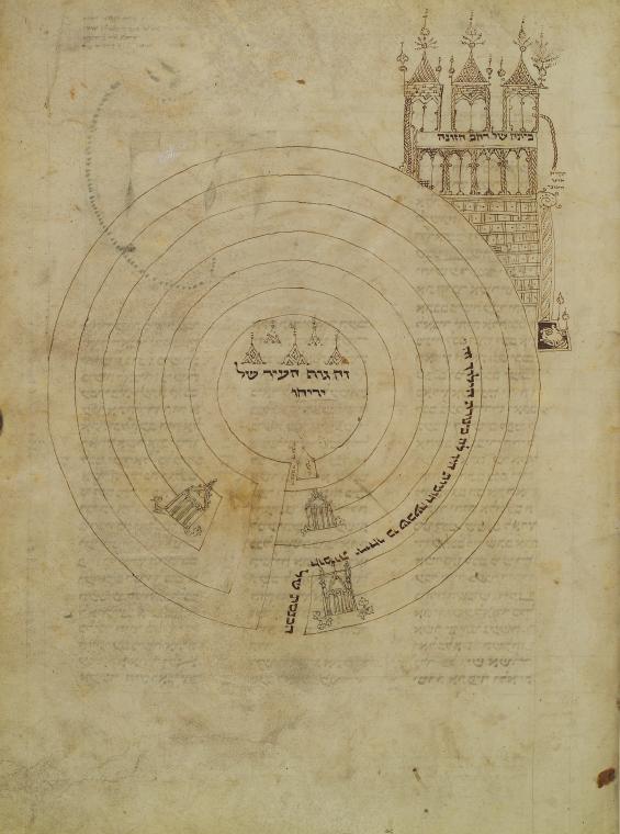  Jericho: Town Plan and Rahab's House, Xanten Bible, 1294